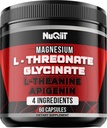 60 Kapsule - Magnézium L- Treonate Kapsule 500 mg Magnézium Glycinate 500 mg L- Theanine 200 mg & Apigenin 50 mg - Pôsobivé Výhody pre podporu Pozitívne Mood, Immune System, Brain Health & Focus
