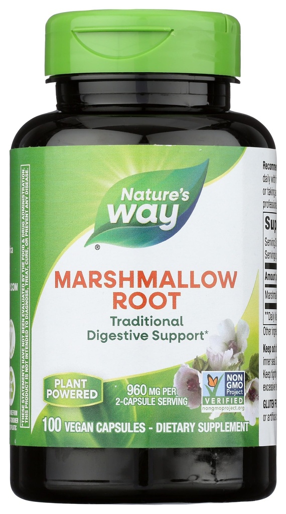 Cesta Príroda Marshmallow Root - Marshmallow Root Supplement pre tradičné trávne upokojujúce* - Gluten-Free, Dairy-Free & Vegan - Easy-Swallow Kapsule - 100 Kapsule (Backaging May Vary)