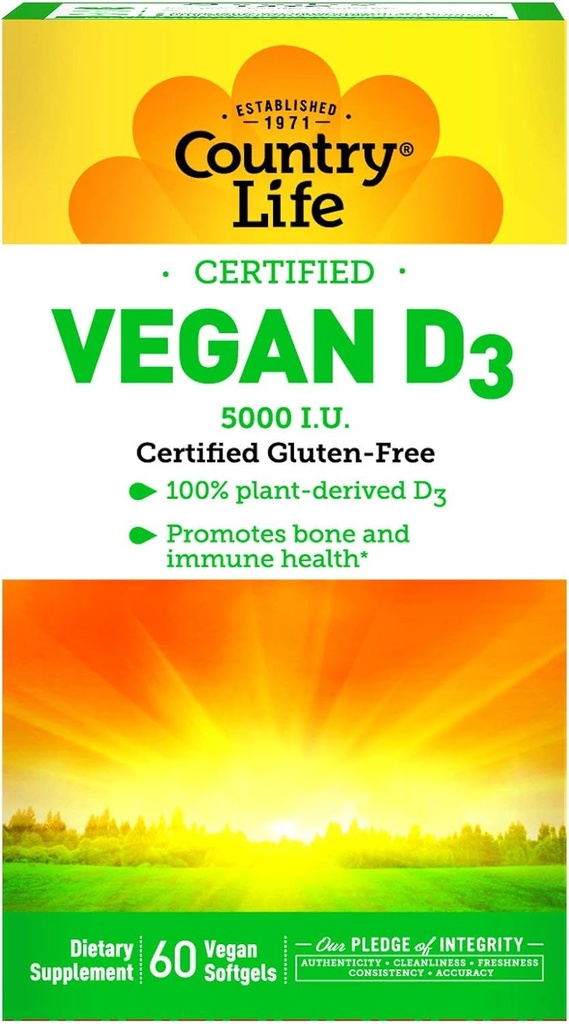 Country Life Vegan D3, 60