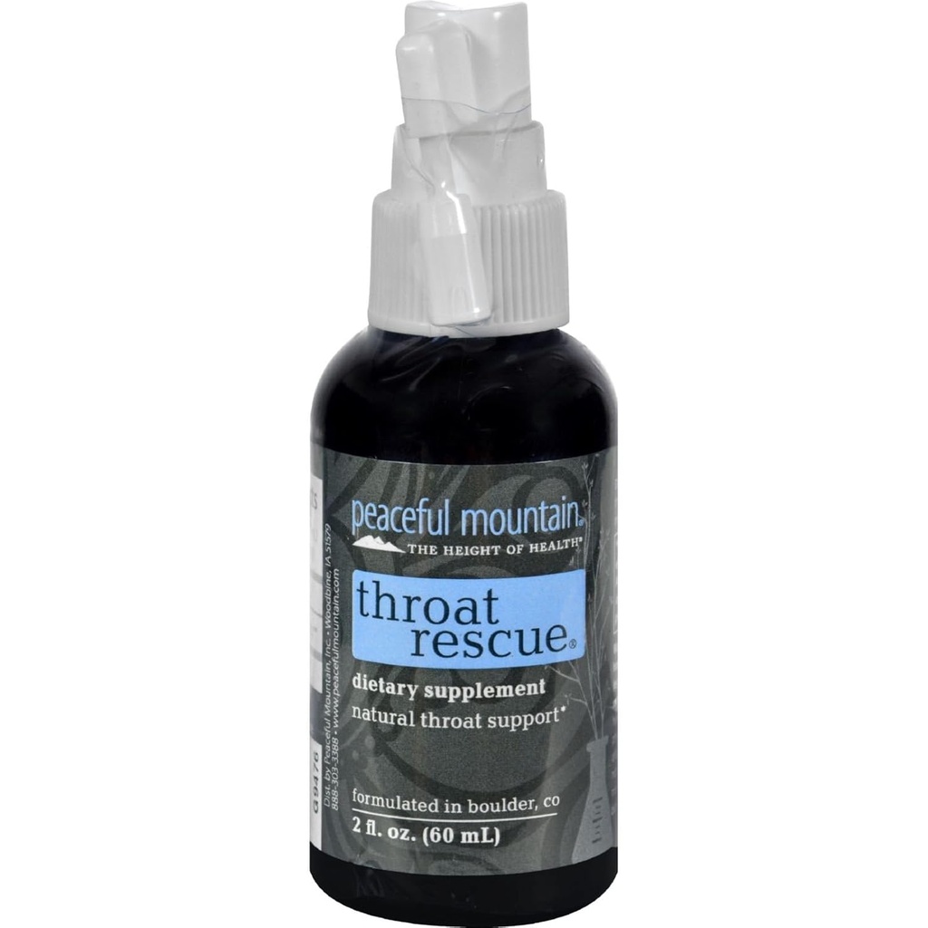 Pokojné Mountain Throat Rescue - Hrdlo sprej pre prírodné hrdlo Podpora - 2oz