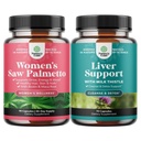 Bundle extra sila Saw Palmetto pre ženy a pečeň čistí detoxikáciu a opravy Formula - DHT blokátor zhrubnutie vlasov Vitamíny pre vypadávanie vlasov pre ženy - Silymarin Milk Thitle pečeň Detox 70 Kapsule