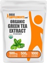 BulkSupplements.com Organic Green Tea Extract Powder - Organic Green Tea Powder Powder, Polyfenoly Supplement - Vegan & Gluten Free, 500mg per Serving, 500g (1,1 lbs) (Pack of 1)