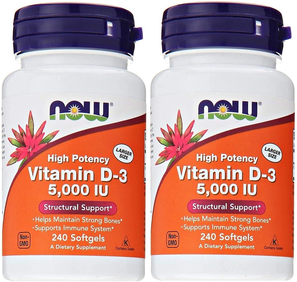 Teraz Foods Vitamín D3 5 000 IU, 240 softgelov (Pack of 2)