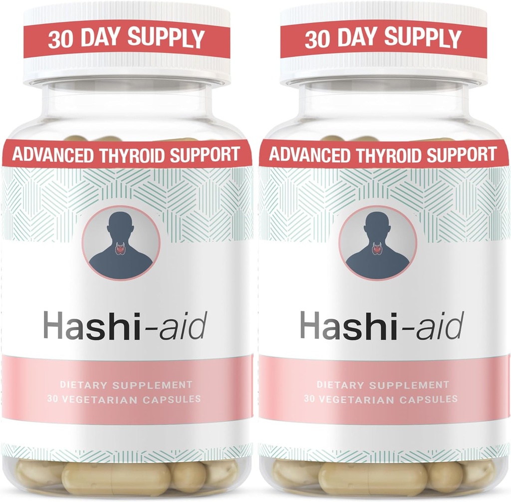 IBDassistTM Hashi Pomoc štítnej žľazy Podpora pre ženy a mužov - Dodatok k štítnej žľaze pre Hashimoto choroba a hypotyreóza* - s Ashwagandha, Selenium, zinok, esenciálne vitamíny a viac - 30 kapsúl (2 balenia)