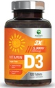 Vitamín D3 5000iu (125 μg) Immuneal Health Support - High Potency Vitamín D Dietary Supplement for Bone, Teeth, Muscle - Nature's VIT D, Vegan, Gluten Free, Malinová príchuť - 120 Žuvacie tablety