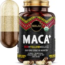 Maju Superfoods 4-in-1 Maca Root Capsuls, Organic Black, Yellow & Red Roots w Black Pepper Extract for Absorbtion (120 ct) 