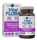 Vital Planet - Vital Flora Ženy nad 55 Denné probiotiká, 60 miliárd CFU, Diverse Kmene, Organické Prebiotiká, Vaginálna a Imunitná podpora, Digestívne zdravotné probiotiká pre ženy 30 Kapsule