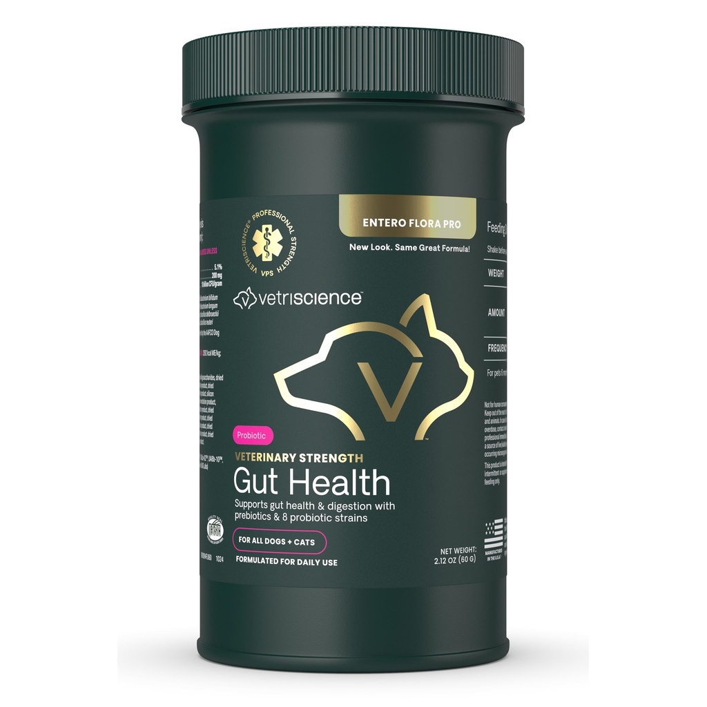 VetriScience Veterinary Strength Gut Health Powder - Gut Health Supplement for Sets - Imunity Support - Pet-Friendly Probiotic Powder - Vkusne a bez zápachu - 60 Servisov