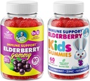 DR. MORITZ bazové Gummy pre deti a rodinno-imunitný systém Posilňovač a podpora zdravia s čiernym Sambucus bazových plodov extraktu - vitamín a zinok bylinná imunita Boost doplnok pre deti
