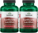 Swanson Slnečnica Lecithin - Bylinné doplnok Podpora zdravé mozgovej funkcie - Prírodná formula podporujúce srdce zdravie a zdravé lipidovej bilancie - (90 Softgels, 1200mg Každý) 2 Balenie