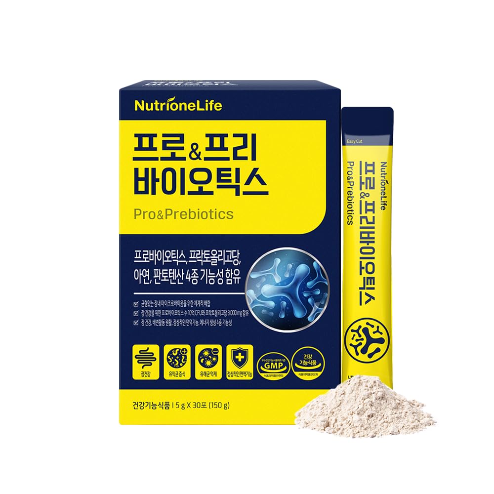 Pre&Pro Biotics, 1Billion CFU, Powder Type Korea Probiotiká, Multi-Strain Probiotic Blend, Podpora Digestive Wellness, Obsahuje zinok a kyselinu pantoténovú