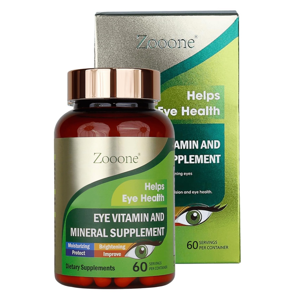 zooone- 60ks luteín očné vitamíny doplnok výživy pre makulárne zdravie a suché očné podporu, obsahuje luteín, zinok, vitamíny C/E & Zeaxantín