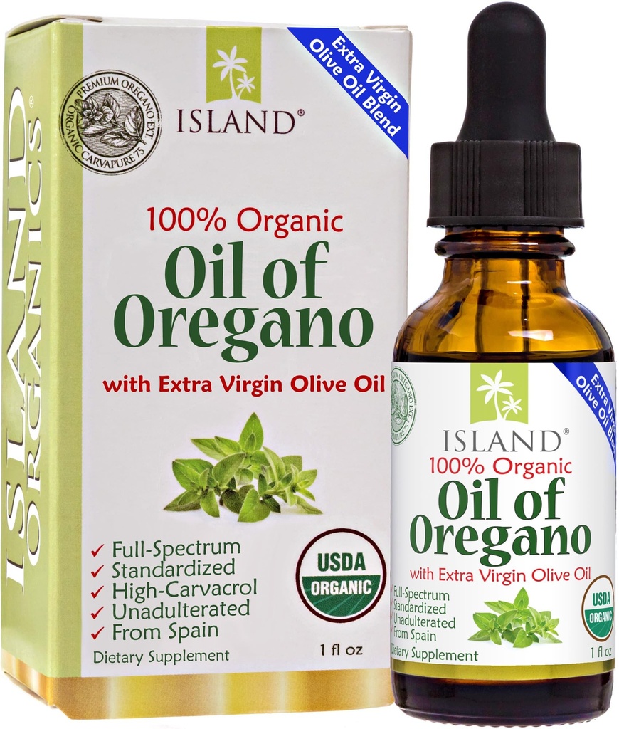 Olej Oregano Organic Liquid Drops (1 fl oz) - Zmes organického Oregano Oil & Olive Oil, pestované v Španielsku