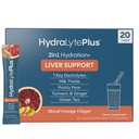 Hydralyte Podpora pečene + Electrolyte Mix s mliekom bodliak, kurkuma, zázvor, tehlový pear, zelený čaj extrakt Formulovaný pre rýchlu rehydratáciu (Blood Orange Ginger, 20 paketov)