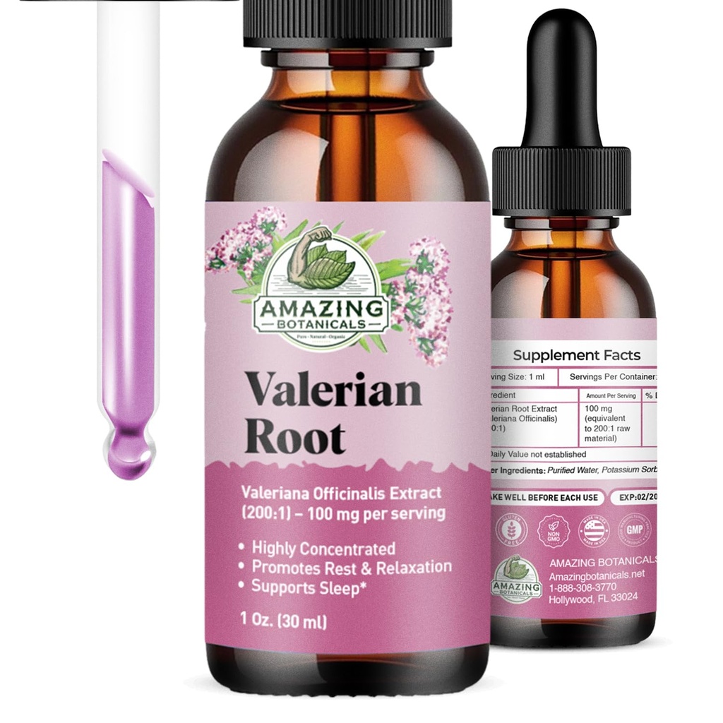 Valeriána Root kvapky na spánok - Organické Valeriána Root Tinktúra extrakt 3000mg - pre Relaxáciu a pokoj - 1 FL OZ, 30 Služieb