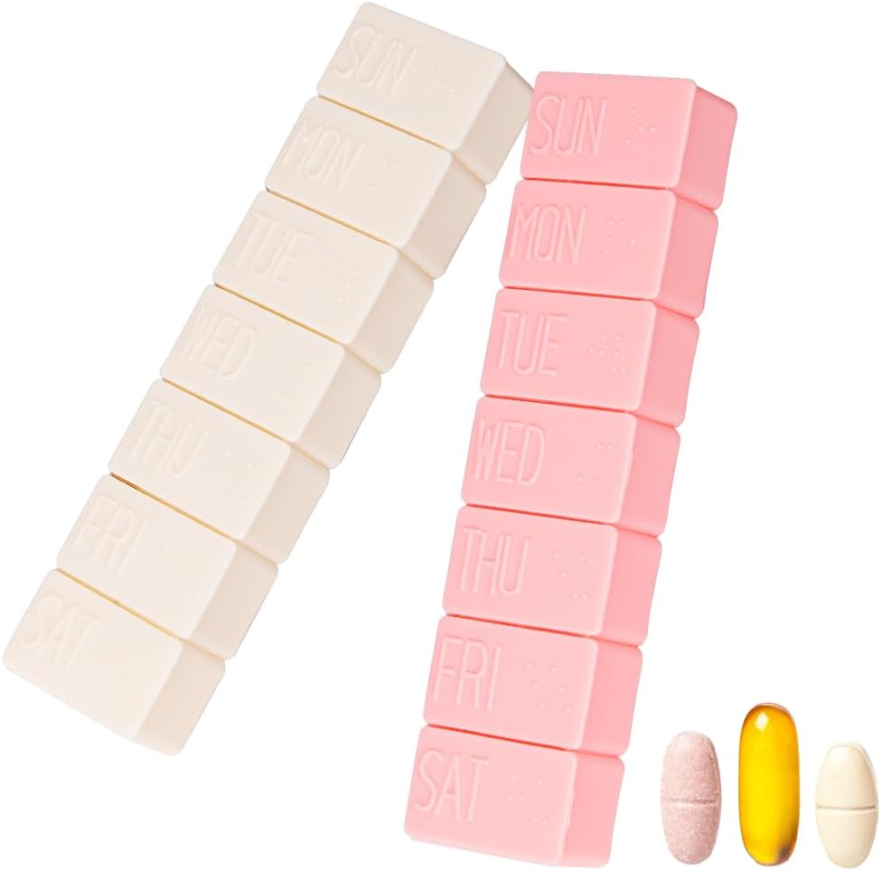 sanderala 2Pack Týždenná pilulka Organizátor,extra veľké 7 dní pilulky Prípady cestovať denne pilulky pre rybí olej, kalciové tablety doplnky a iné vitamín pilulky