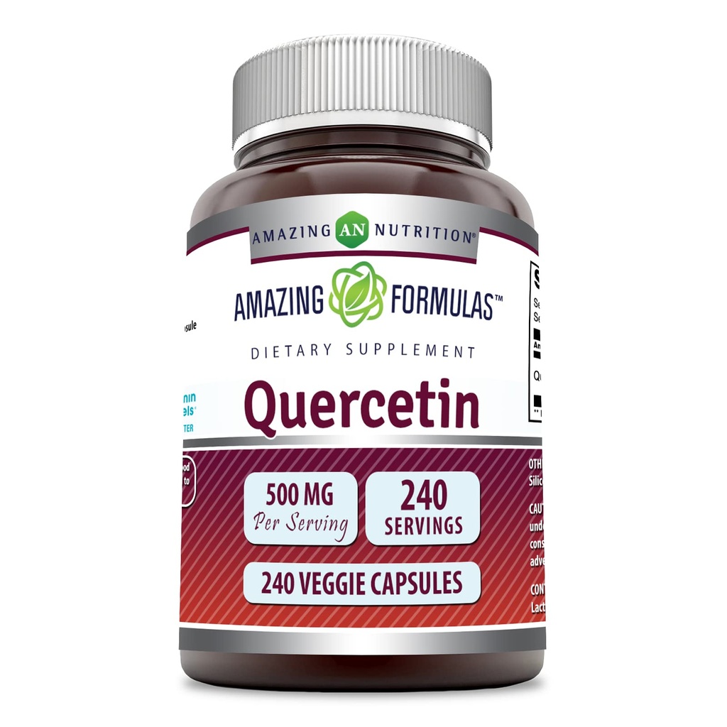 Amazing Formules Quercetin 500mg Veggie Capsules Supplement 