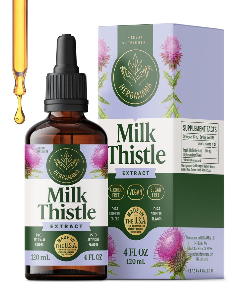 HERBAMAMA Milk Thitle Supplement for Liver Detox 
