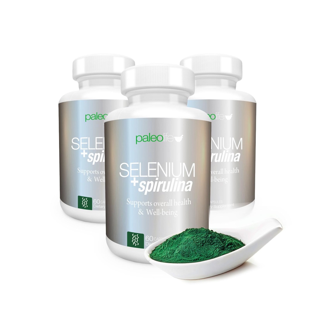 Paleolf Boost koncentrácia, pamäť a energia s Premium Selenium + Spirulina - Premium Antioxidant doplnok pre funkciu mozgu -180 Day Supply (180 Kapsule) - (3-Pack)