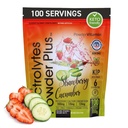 PowderVitamin Electrolytes Powder Plus (100 Servings) Strawberry Cuumber Electrolyte Powder Zero Calorie Keto, 0Cugar, No Maltodextrín, 1000mg Draslík, 120mg Calcium, 120mg Magnézium, Hydratácia Powder