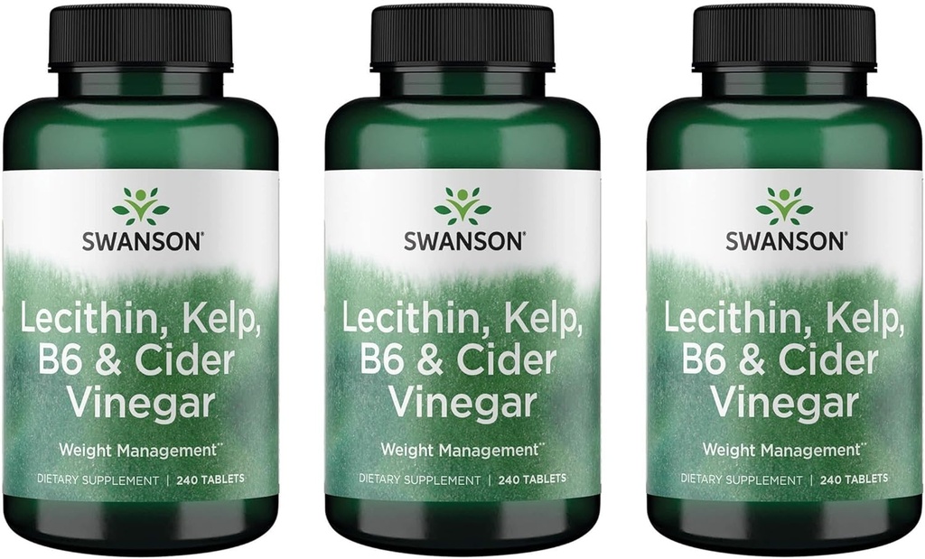 Swanson Lecithin Kelp B-6 & Cider Ocogar 240 Tablety (3 balenia)