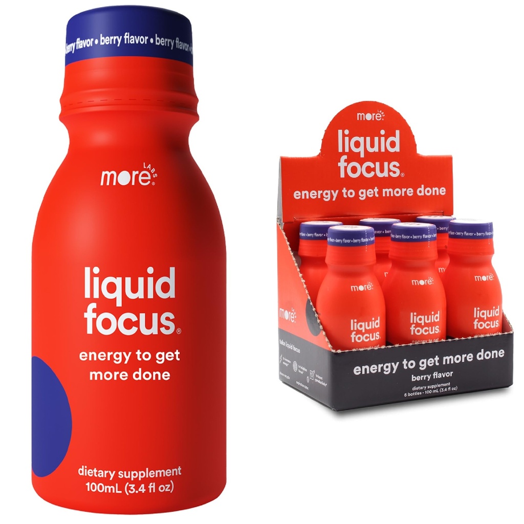 Viac Labs Liquid Focus, Nootropic Smart Drink s výkonnými antioxidantmi a adaptogénnymi bylinami pre energiu a koncentráciu, 150 mg kofeínu (Stock of 6)