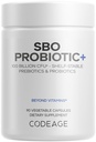 Codeage SBO probiotiká, 100 miliárd CFU na obsluhu, viackmeňové pôdne organizmy Blend a organické kvasené Botanické zmes, Policajt Stable, 90 kapsúl