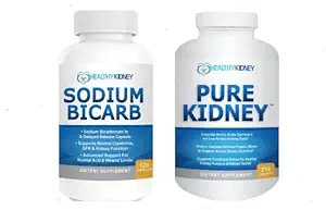 Čistá oblička a sodík Bikarb 2-Pack Bundle pre podporu bielkovín a podporu normálnej hladiny kyseliny
