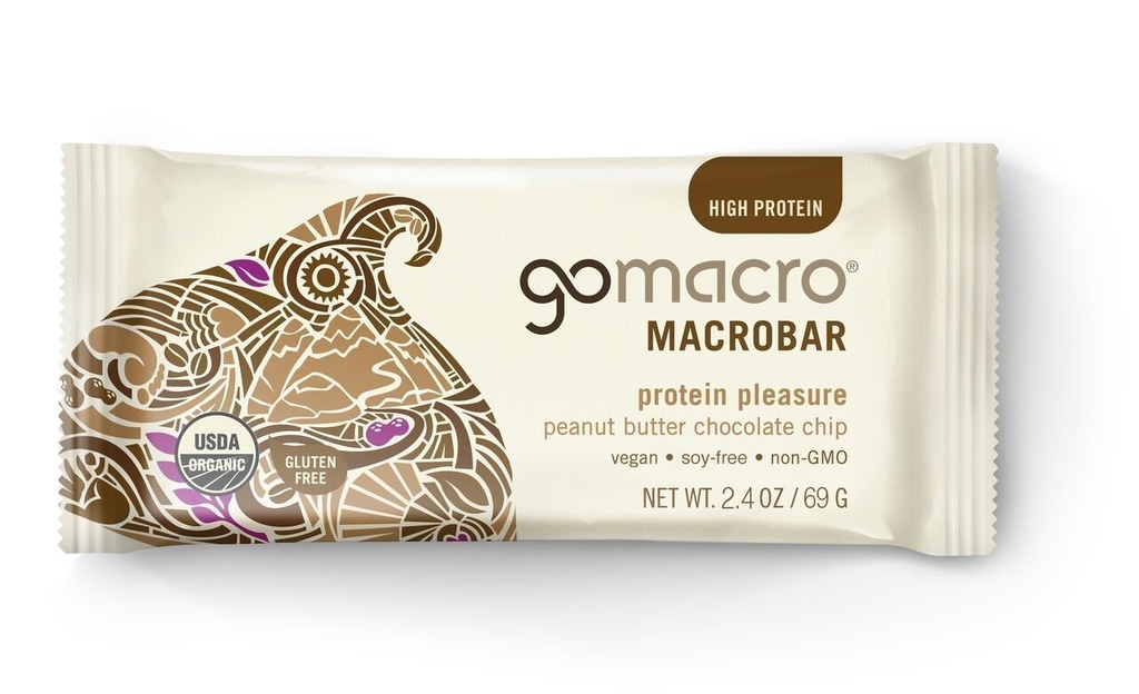 GoMacro, Protein Pleasure Bar, Arašidové maslo Čokoláda Chip, 2.4 oz