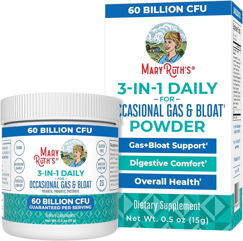 MaryRuth Organics 3-in-1 Gas & Bloat Probiotiká 