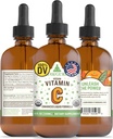 RawGuru Organic Vitamín C Tinktúra - Tekutý vitamín C s stopovými minerálmi - Nano-Processed Antioxidant a imunitná podpora doplnok Tinktúra - 30 Podáva sa vegan kvapky na 120 ml, Balenie 1