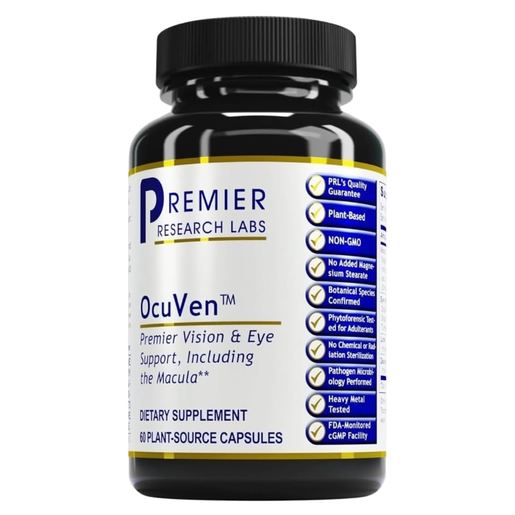 Premier Research Labs OcuVen - Lutein a Zeaxantin Supplement, Očné vitamíny, Očné zdravotné doplnky pre dospelých a seniorov, Vision Supplements, Macular Health, Očná starostlivosť - 60 Vegetariánske kapsule