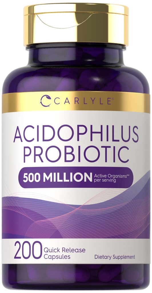 Carlyle Acidophilus Probiotic Kapsule pre ženy a mužov 500 Million CFU 200 Pills