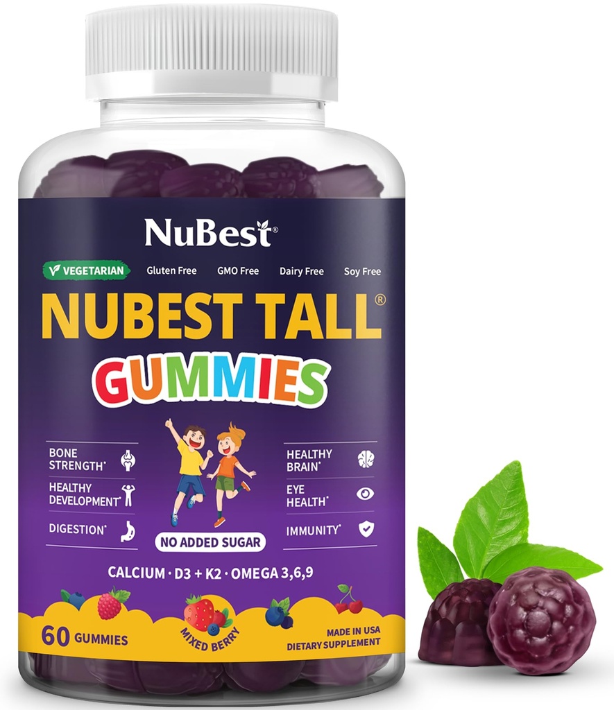 NuBest Tall Gummies for Kids Age 2+ & Teens  Vitamíny Bobuľové plody, bez prídavku cukru