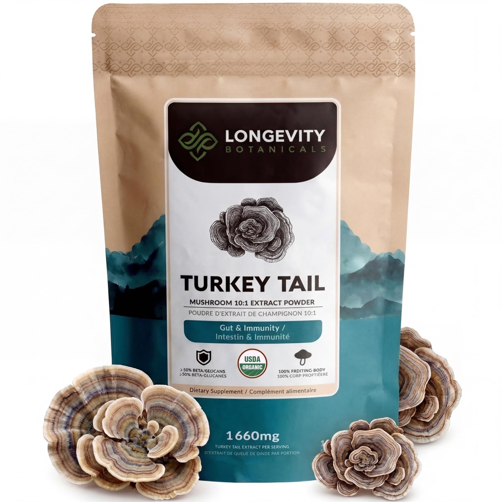 Organické Turecko chvostové huby prášok Supplement 100g 