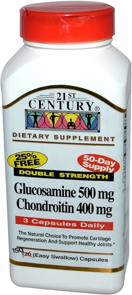 21st Century Glucosamine Chondroitin 500/400mg - Double Strength, cp 150 Count