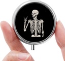 Mini pilulky box, malé pilulky box, prenosné pilulky box, roztomilé tabletky Organizátor pre vitamíny, lieky, rybí olej a doplnky (Skull)