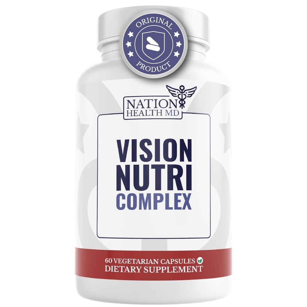 Vision Nutri Complex - Očné vitamíny s lutein, čučoriedky - Oko a vízia Zdravie pre mužov a ženy - 60 Kapsule