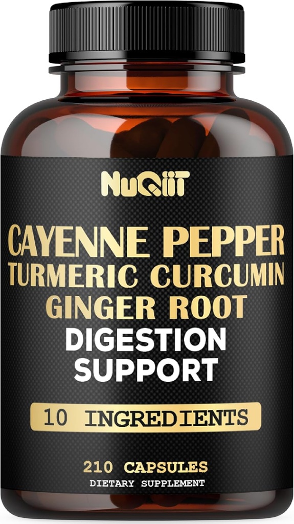 Cayenne Pepper Supplement with Turmeric Curcumin Root, Ginger Root, Ceylon škorica Bark & More - Imunitný systém, Spoločné zdravie a trávenie Zdravie Podpora - 210 Kapsule
