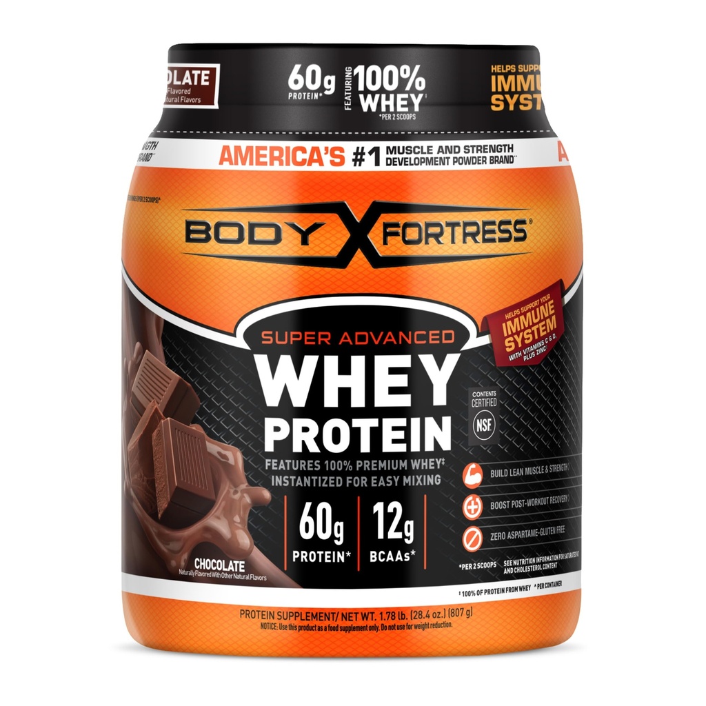 Telo pevnosť 100% Srvátka, Prémiový proteínový prášok, Čokoláda, 1.78lbs