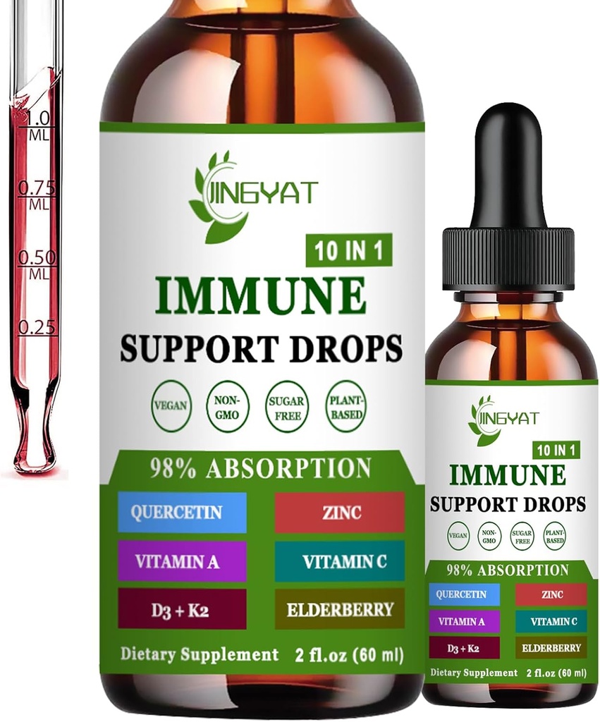 Zinkový Quercetin s hypromelínom Vitamín C D3 Tekuté kvapky Imunitná podpora s vitamínom A K2 Echinacea Chlorofyl a bazy - 10 in1 Imunitný obranný komplex pre zdravie imunity