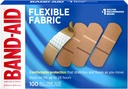 Band-Aid Značka Flexibilné tkaniny Sterilné adhezívne pásy, Pohodlné Cussioned Wound Care & Protection for Minor Cuts, Scrapes & Burns, First Aid, Hurt-Free Comfort Pad, Jedna veľkosť 1x3 V, 100 Počet