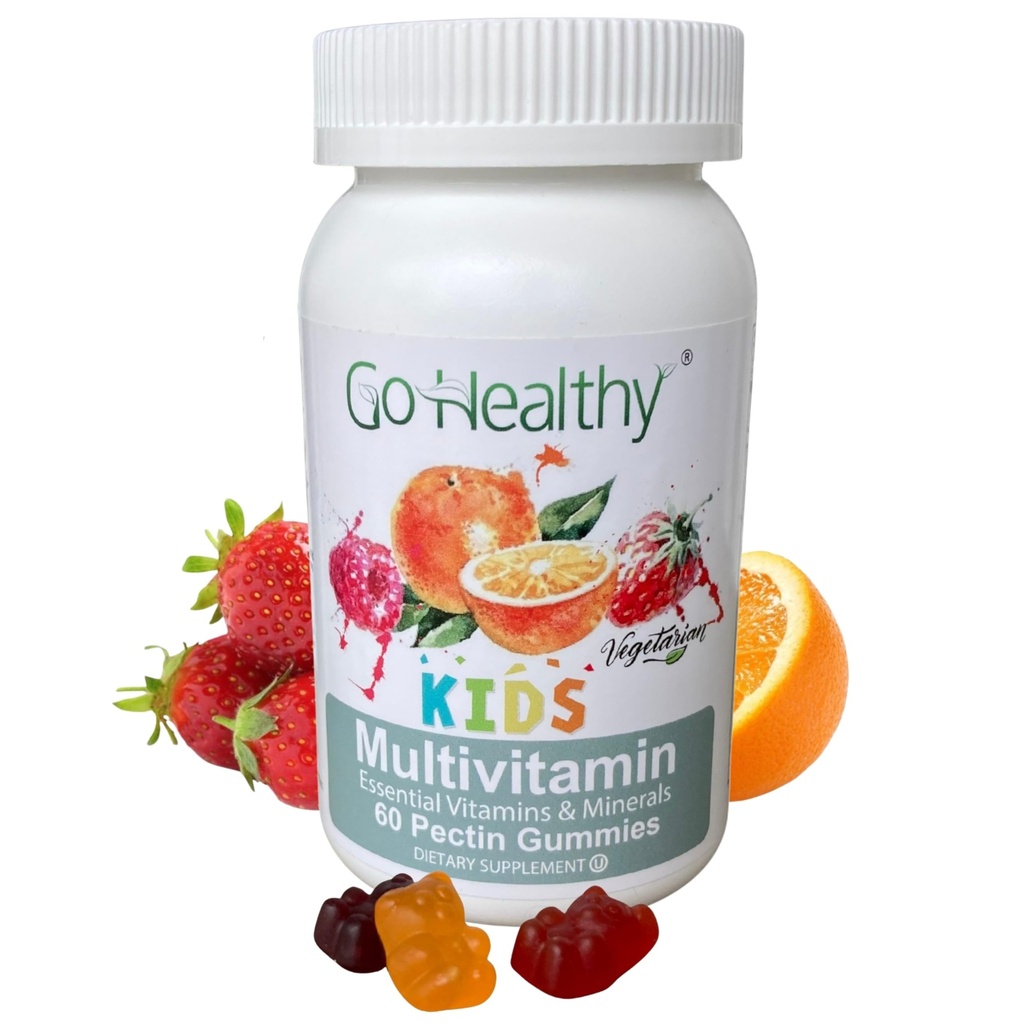 Go Zdravé deti Multivitamínové Gummy, Imunitná podpora, Deti Vitamín Gummy, Kosher Kid Vitamín, Halal, Non-GMO, Gluten-Free Chutné Gummy - 30 Slúži