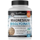 Diglycinát horečnatý 100% chelát No-Laxative Effect - Maximálna absorpcia & Biodostupnosť, Plne reagované a napufrované - Zdravá energia Podpora svalových kostí a kĺbov - Projekt bez GMO Overené - 90 ot