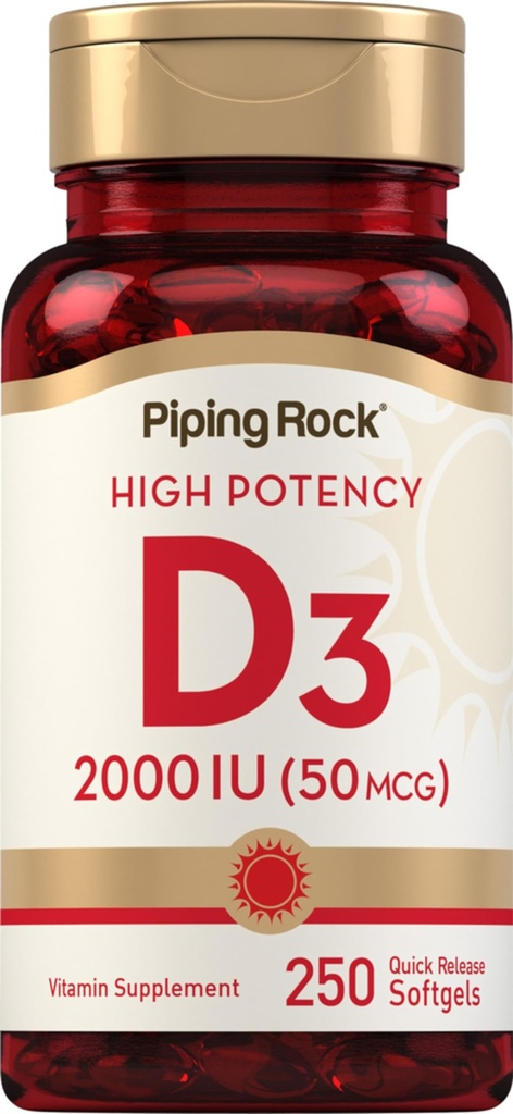 Piping Rock vitamín D3 2000 IU 