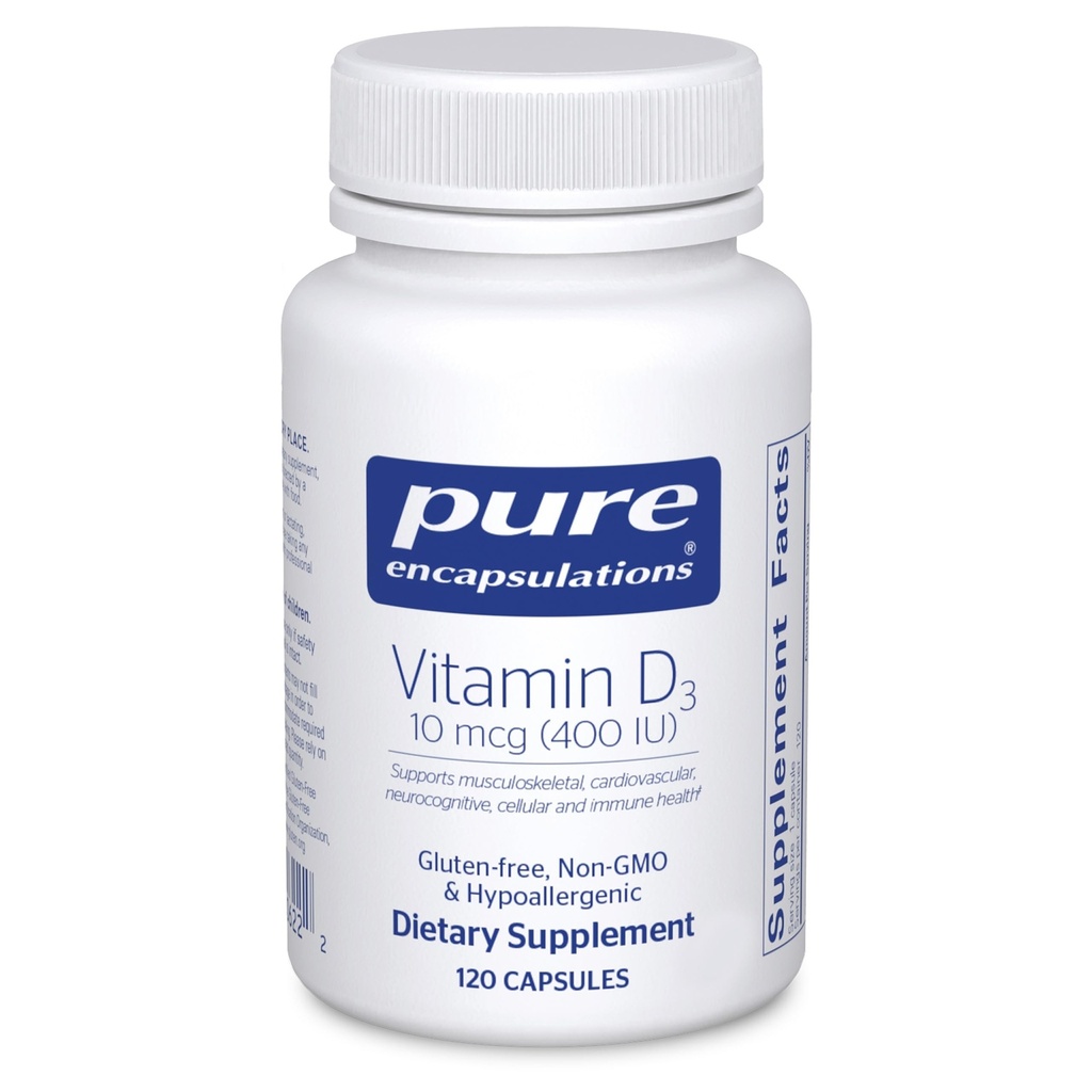Pure Encapsulations Vitamín D3 10 mcg (400 IU)