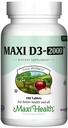 Maxi Health Kosher Vitamín D3 2000IU - Vysoko Absorbovateľné vitamín D doplnky pre zdravú imunitnú odpoveď, Absorpcia vápnika, zdravie zubov a kostí - D3 Vitamín 2000 IU -180 tabliet