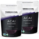 Terrasoul Superfoods Organic Acai Berry Powder, 4 Oz (Pack of 2), Freeze-Vyprážané pre sviežosť, Omega Fats Boost pre smoothie Bowls, a Antioxidant-Packed Superfoods recepty