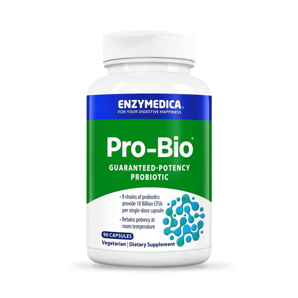 Enzymedica, Pro-Bio, Stabilný policajt, Rezistentný probiotikum pre zdravé trávenie, 10 miliárd CFU, 90 grófov