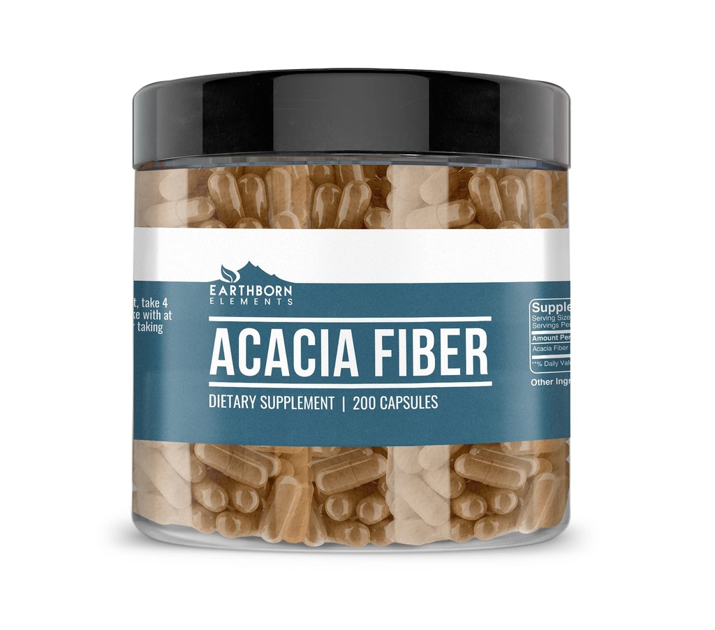 Pozemné prvky Acacia Fiber 200 kapsuly, čisté a neriedené, žiadne doplnkové látky